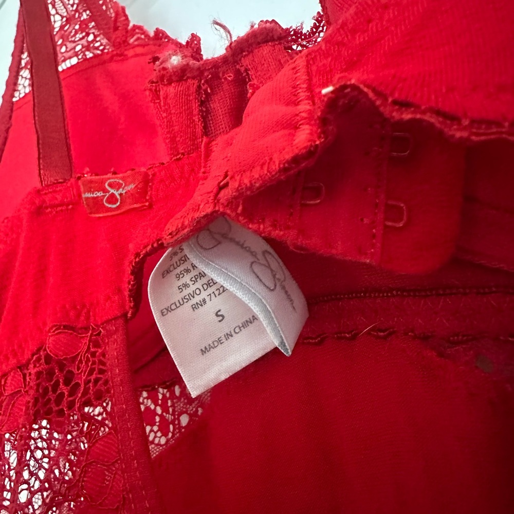 Jessica Simpson Red Lace Teddy - Picture 7 of 7